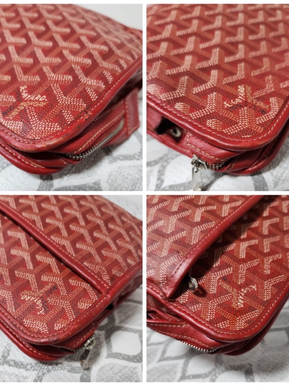 Authentic Goyard Goyardine Jouvence Toiletry Pouch MM Grey/Wine - Picture 6 of 14